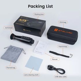 GTGUARD AI15 Thermal Imaging Monocular - 384×288 HD AMOLED Display with 8X Zoom & WiFi Streaming for Hunting/Surveillance (Model: AI-15)