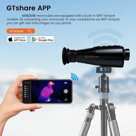 GTGUARD AI15 Thermal Monocular - 384×288 HD AMOLED, 8X Zoom, WiFi Hotspot & USB-C Rechargeable, Infrared Scope for Hunting/Outdoor (Model: AI-15)