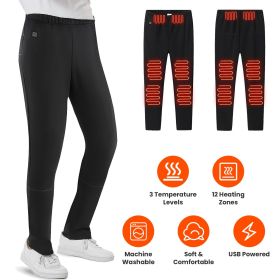 Winter Heated Pants for Men Women with 12 Heating Zones 5V USB Powered Heating Trouser with 3 Heating Levels Machine Washable for Outdoor Winter Activ (size: XL)