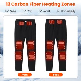 Winter Heated Pants for Men Women with 12 Heating Zones 5V USB Powered Heating Trouser with 3 Heating Levels Machine Washable for Outdoor Winter Activ (size: M)